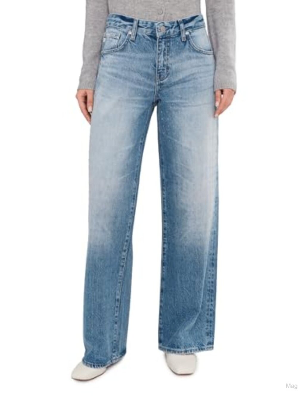 Adria Low Rise Baggy Wide Leg Jeans 100% Cotton